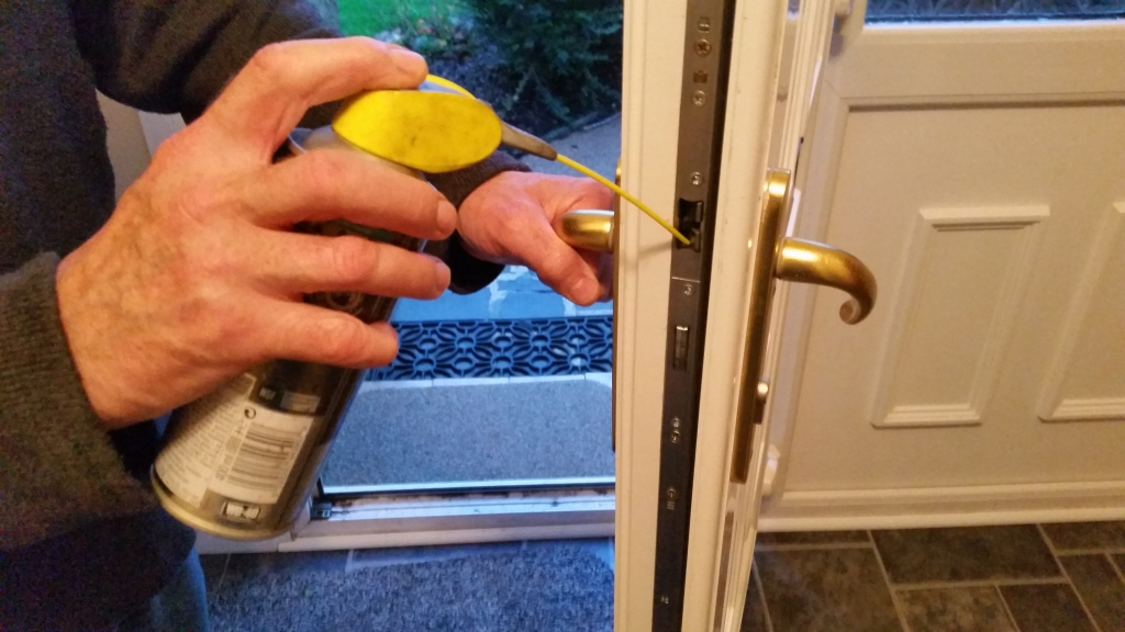 New door necessary if unable to open upvc lock, lubricating a upvc door mechanism for a Bradford home owner